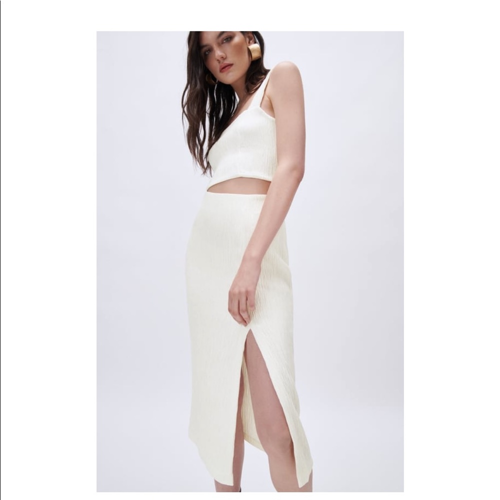 Zara white skirt set